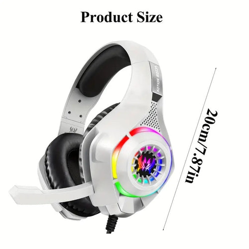 Auriculares gaming con micrófono y luz LED, conexión jack 3,5 mm