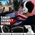 Auriculares gaming con micrófono y luz LED, conexión jack 3,5 mm